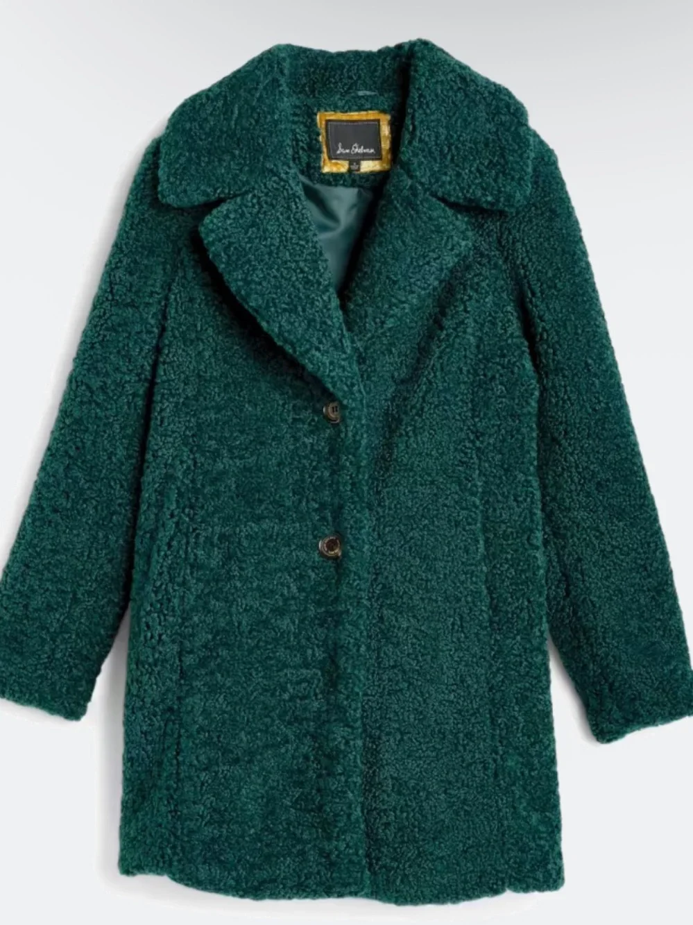 Sam Edelman Teal Faux Shearling Teddy Coat